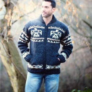 Unisex Lost Horizons wool “Thunderbird” cardigan. New with tags from Sundance